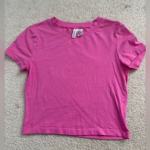 H&M women’s  Pink Short-Sleeve Crewneck Tee